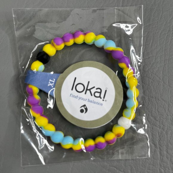 Lokai Bracelets Purple Yellow & Blue Tie-Dye Theme New Sealed NWT - Picture 1 of 3